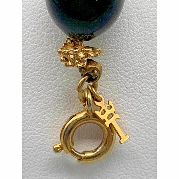 Vintage Crown Trifari Black Gold Lucite and Porcupine Bead Bracelet Collectible - Picture 4 of 6